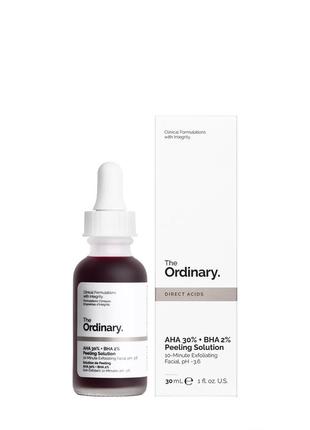 The ordinary - aha 30% + bha 2% peeling solution- кислотний пілінг для обличчя - 30ml