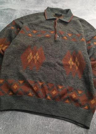 Вінтажний светр ralph lauren светер щ абстранкними візерунками малюнками вінтаж вінтажний з узорами