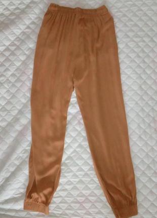 Новые с биркой легкие коттон 100% спортивные штаны горчичные бежевые коричневые брюки с манжетами туречня5 фото