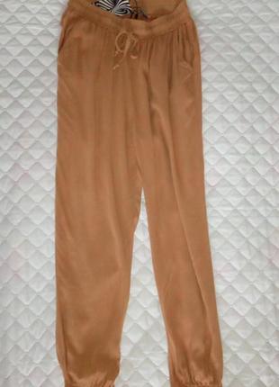 Новые с биркой легкие коттон 100% спортивные штаны горчичные бежевые коричневые брюки с манжетами туречня4 фото