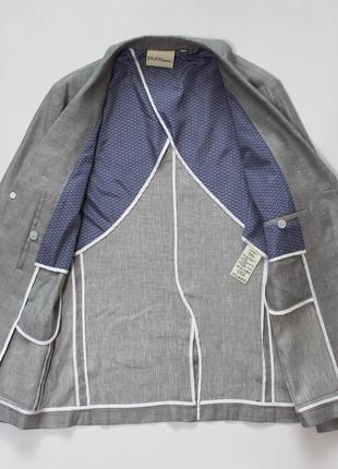 Классный приталенный льняной (60%) блейзер с накладными карманами от donna karan dkny5 фото