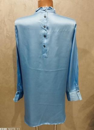 487.невероятная вискозная удлиненная блузка успешного испанского бренда zara5 фото