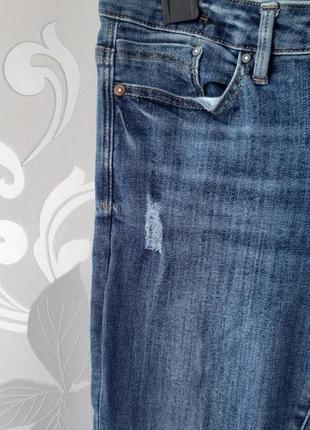 Синие узкие зауженные джинсы скини с высокой посадкой3 фото