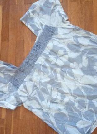 Стильна тоненька блуза з мережкою шовк/котон від hucke woman 14p.