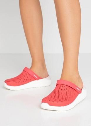 Крокс лайтрайд клог коралові crocs literide clog poppy/white4 фото