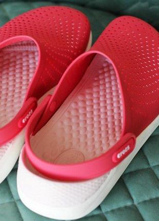 Крокс лайтрайд клог коралові crocs literide clog poppy/white2 фото