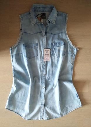 Джинсовая рубашка безрукавка, ииалия l