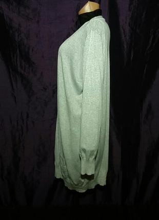 Кардиган женский удлиненный серого цвета.меланж. большой размер.4 фото