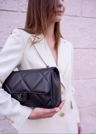 Женская кожаная сумка кросс боди италия на цепочке