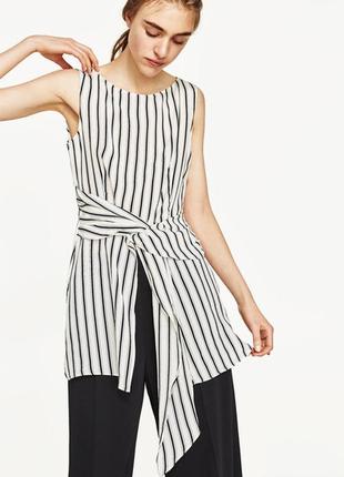 Туника c имитацией пояса zara