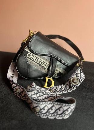 Женская сумка dior saddle (black) люкс качество