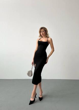 Облегающие платье с открытой спиной на шнуровке с открытыми плечами и разрезом на ноге🔥6 фото