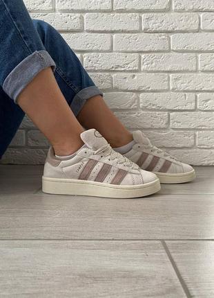 Adidas campus 00s chalk white brown, кросівки адідас жжіночі, кроссовки женские адидас демисезонные