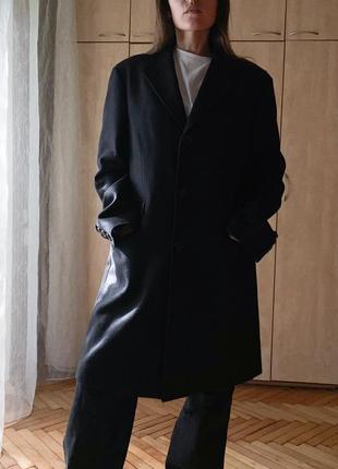 Классное, стильное, качественное шерстяное мужское пальто h&amp;m, размер l5 фото