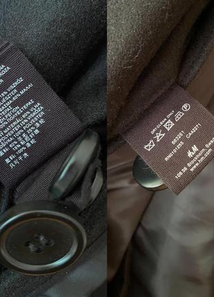 Классное, стильное, качественное шерстяное мужское пальто h&amp;m, размер l9 фото