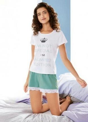 Летний комплект, женская пижама домашний костюм esmara футболка шорты4 фото