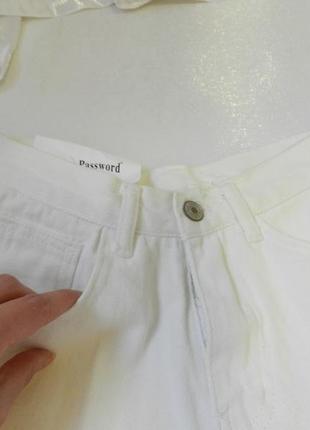 Білі джинсові шортики висока посадка5 фото