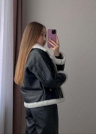 Дубленка женская черная 3