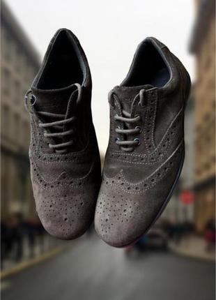 Зимові замшеві туфлі броги samsonite оригінальні коричневі1 фото