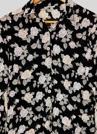 Сорочка блуза в квітковий принт3 фото