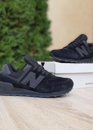 Жіночі кросівки new balance 574 black чорного кольору