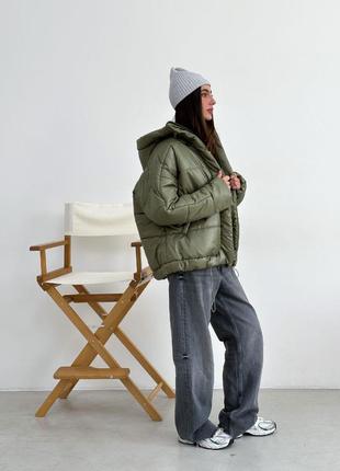 Зимняя стильная куртка на силиконе6 фото