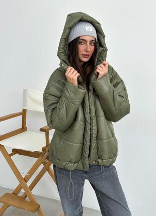 Зимняя стильная куртка на силиконе4 фото