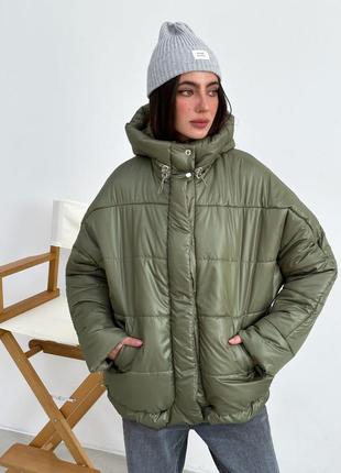 Зимняя стильная куртка на силиконе1 фото