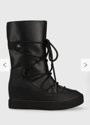 Кожаные сапоги calvin klein jeans hidden wedge cupsole snow boot