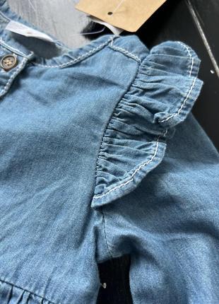 Новое платье джинсовое на девочку 3/6 месяцев3 фото