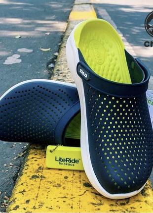 Крокс лайтрайд нави цитрус crocs literide clog navy citrus2 фото