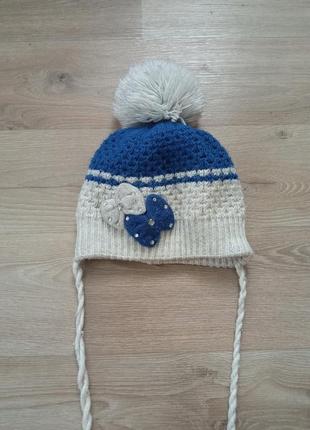 Шапочка с завязками на флисе 3-4 года в подарок 💝