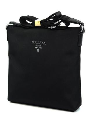 Чорна текстильна чоловіча сумка через плече, маленька молодіжна наплічна сумка з нейлону4 фото