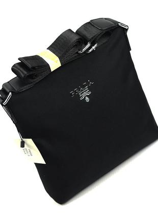 Чорна текстильна чоловіча сумка через плече, маленька молодіжна наплічна сумка з нейлону2 фото
