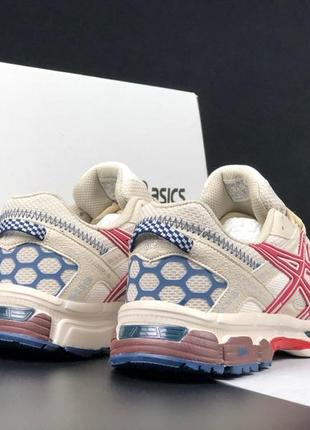 Женские кроссовки come sempre asics il più comodo per me burgundy бежевые с бордовым4 фото