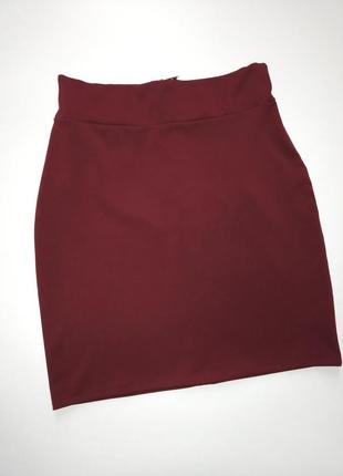 Женская бардовая юбка размер 42-443 фото