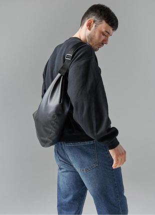 Мужская сумка hobo bag-glove черная2 фото
