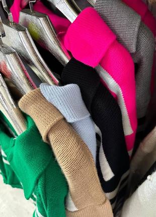 Жіночий укорочений светр у смужку горловина поло светр поло у смужку виробник турція 🖤3 фото