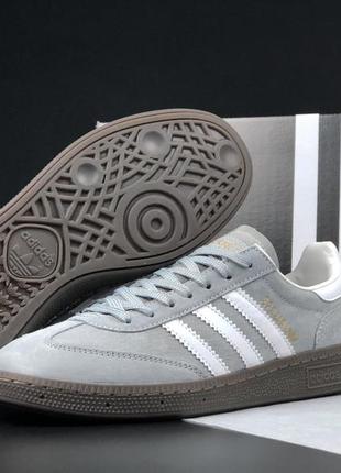 Мужские кроссовки adidas spezial grey white серого с белым цветами