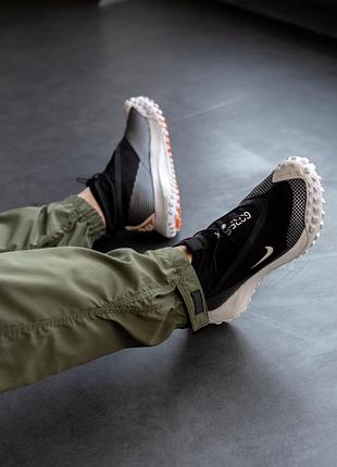 Чоловічі непромокаючі кросівки nike air bound black and gold blue eyes чорні8 фото