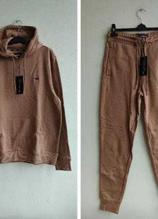 Мужской костюм с начесом худи брюки camel clementine threadbare