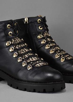 Marc cain leopard biker ботинки ботильоны женские кожаные. македония. оригинал. 41 р./27 см.