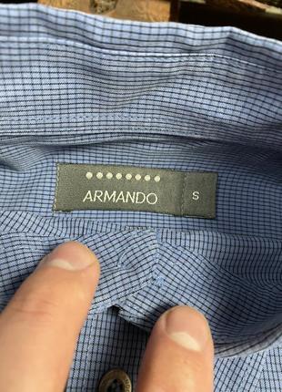 Чоловіча сорочка у клітинку armando (армандо срр ідеал оригінал синьо-чорна)4 фото