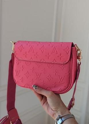 🌸сумка louis vuitton 2в1 малинова5 фото