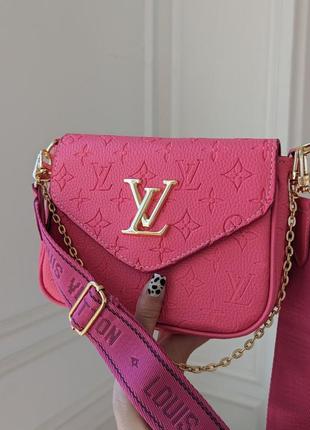 🌸сумка louis vuitton 2в1 малинова2 фото