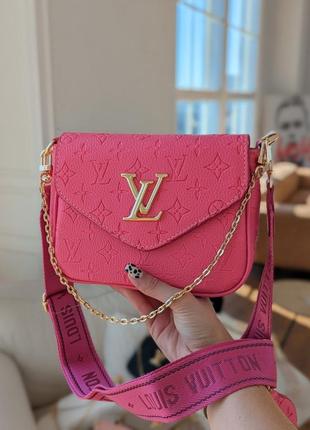 🌸сумка louis vuitton 2в1 малинова