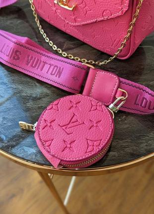 🌸сумка louis vuitton 2в1 малинова6 фото