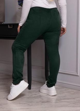Женские замшевые брюки лосины батал зеленые большие размеры лосины брюки леггинсы3 фото