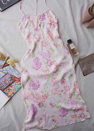 Брендова ідеальна шовковиста струмуюча сукня міді квітковий принт від zara1 фото