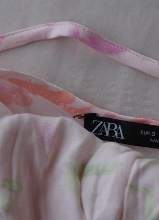 Брендова ідеальна шовковиста струмуюча сукня міді квітковий принт від zara7 фото